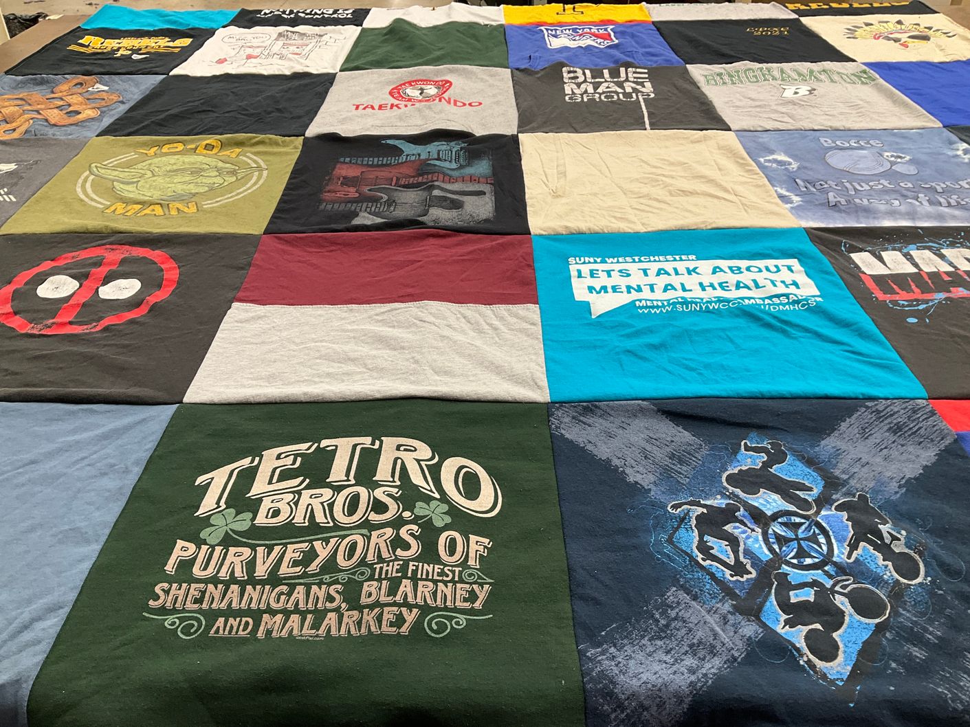 T-shirt quilt from suny westchester community college by Kathleen from NY