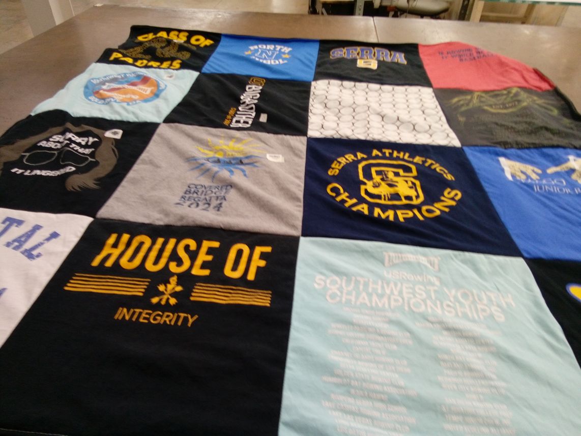 T-shirt quilt from serra high school by Jo from CA