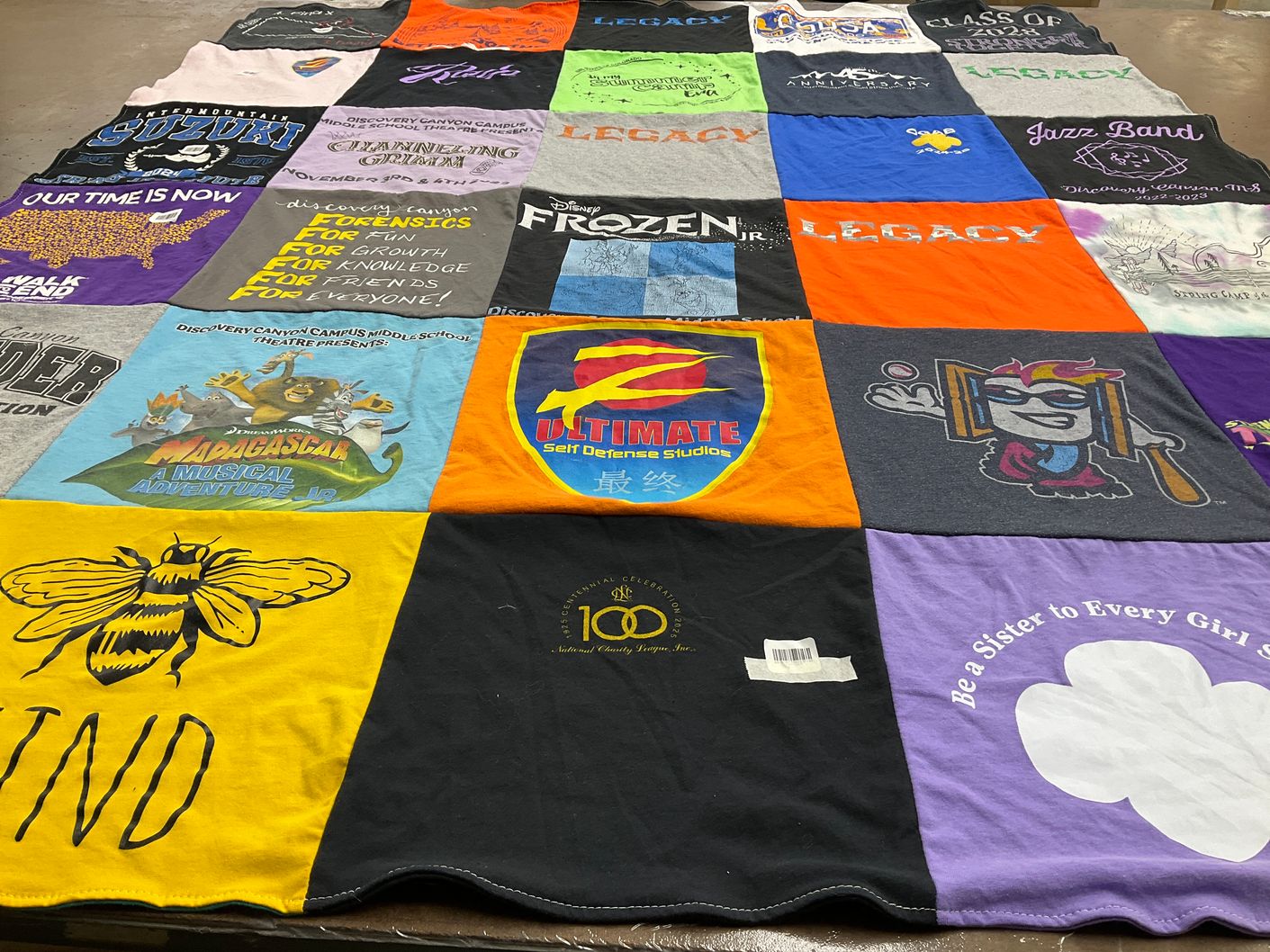 T-shirt quilt from discovery canyon campus middle school by Briana from CO