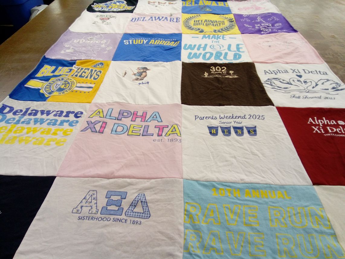 T-shirt quilt from university of delaware by Janet from NJ