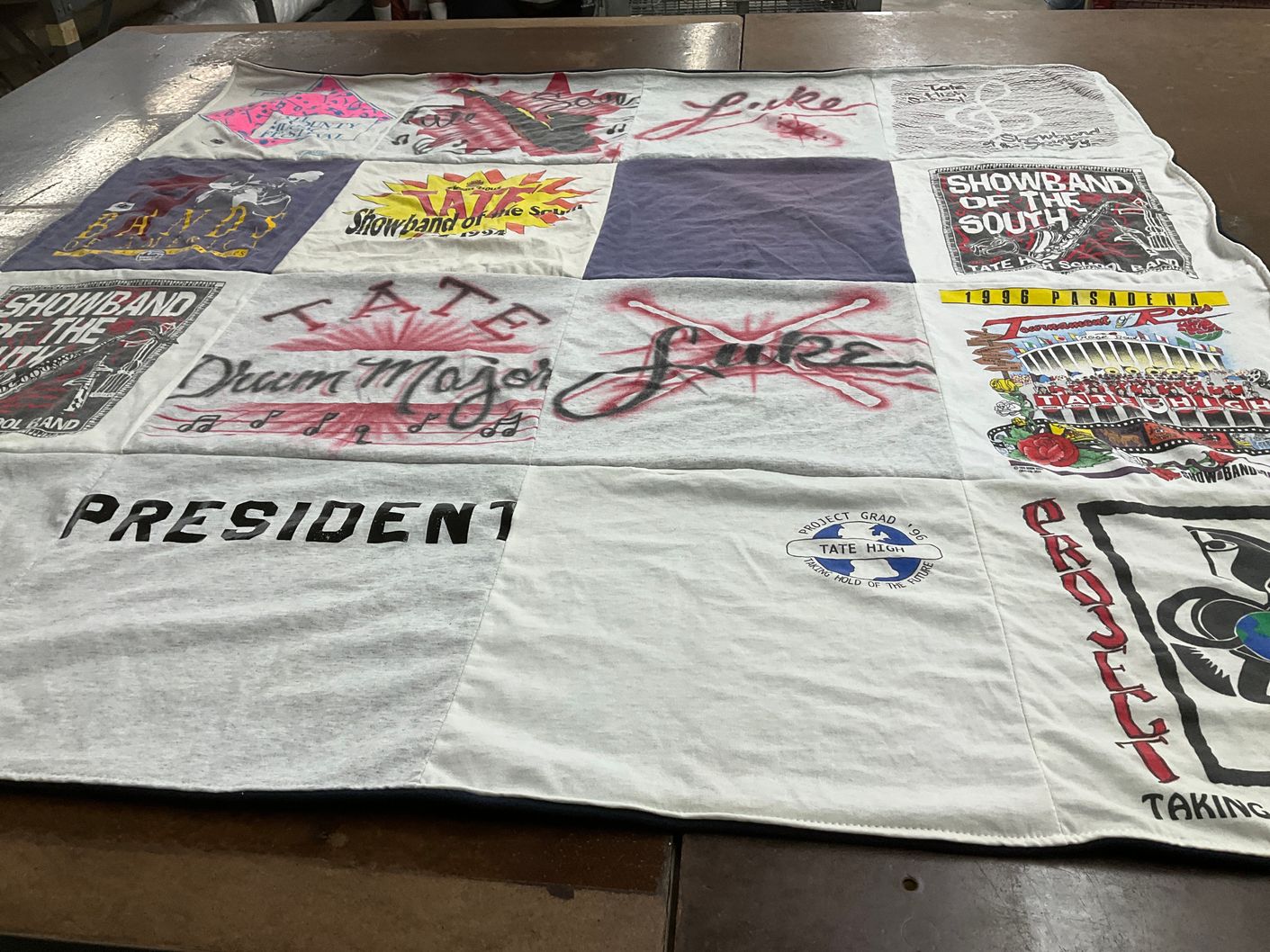 T-shirt quilt from tate high school by Luke from FL