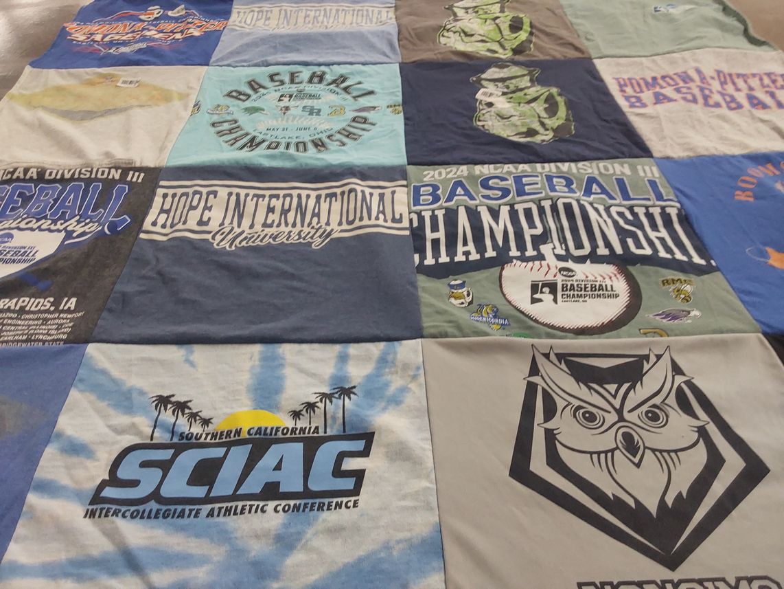 T-shirt quilt from hope international university by Jennifer from CA