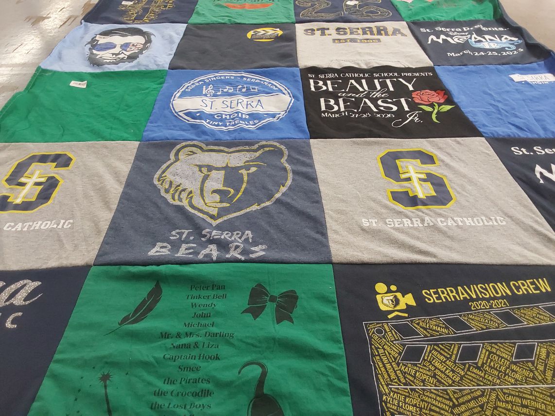 T-shirt quilt featuring st. serra bears by Cynthia from CA