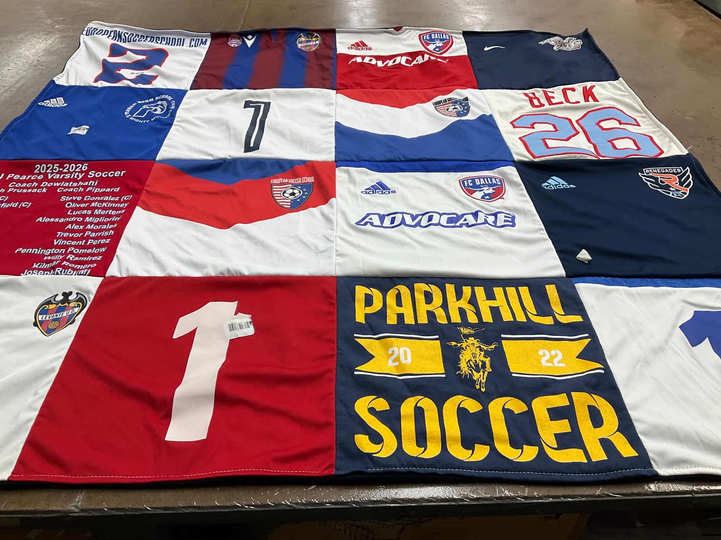 T-shirt quilt featuring fc dallas, parkhill soccer by Tracy from TX