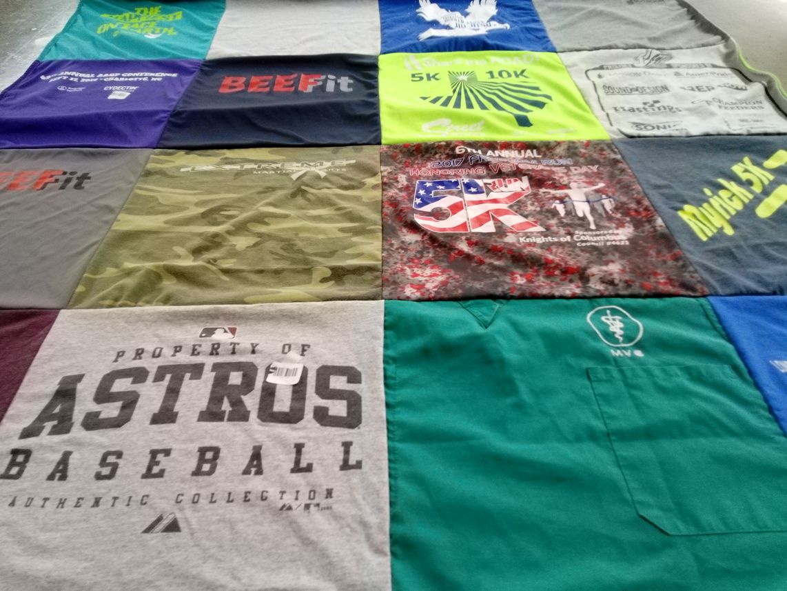 T-shirt quilt featuring houston astros baseball team by Jacque from TX