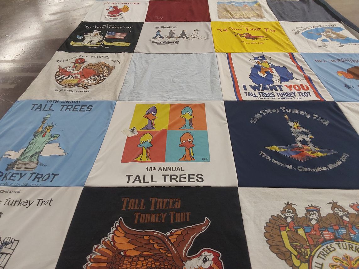 T-shirt quilt with running, community events themes by Madison from IL