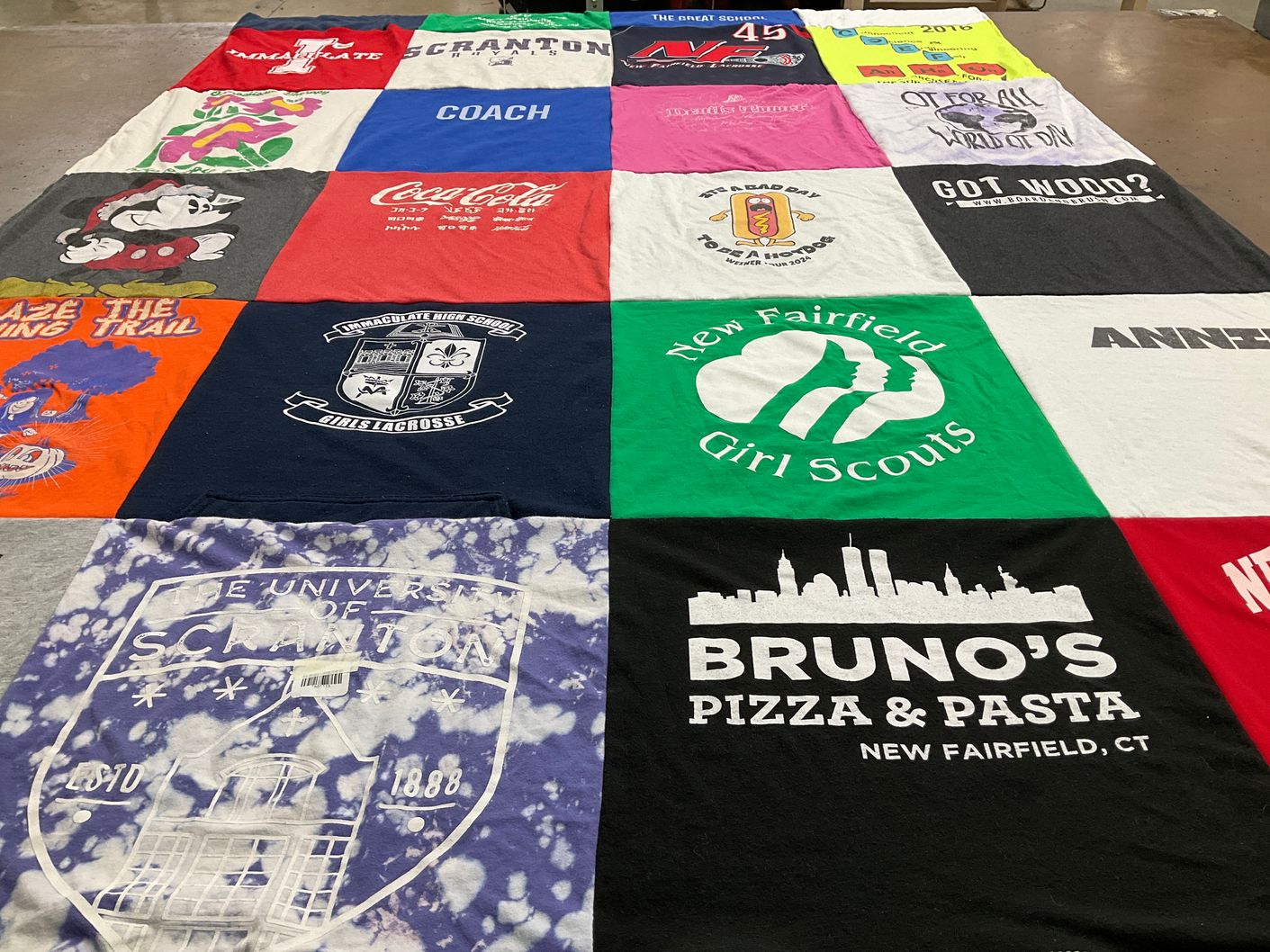 T-shirt quilt from the university of scranton by Heidi from CT