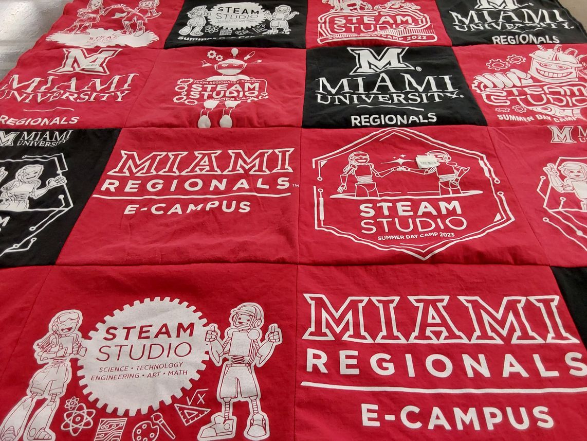 T-shirt quilt from miami university by Leeanne from OH