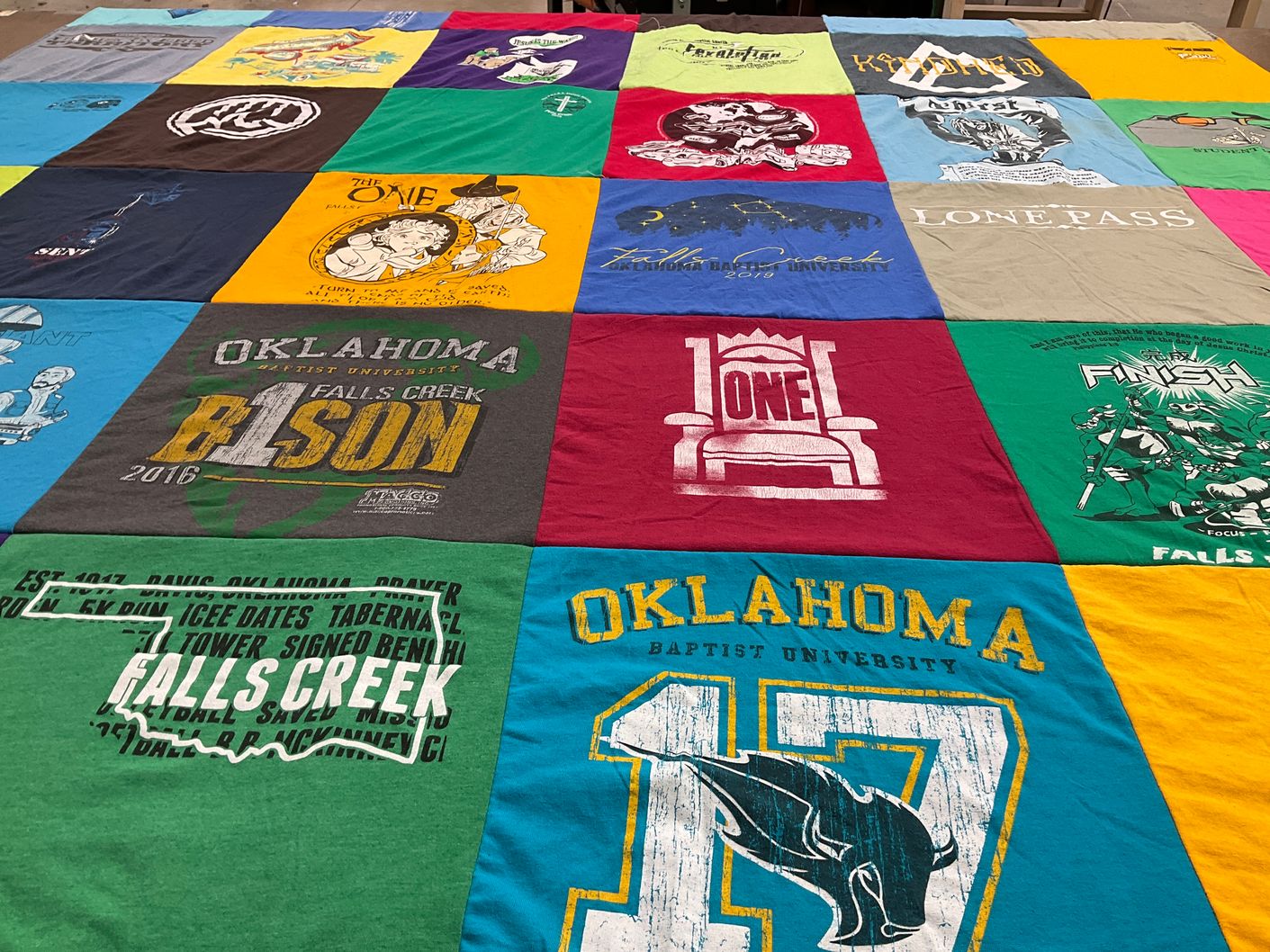 T-shirt quilt from oklahoma baptist university by Phillip from OK