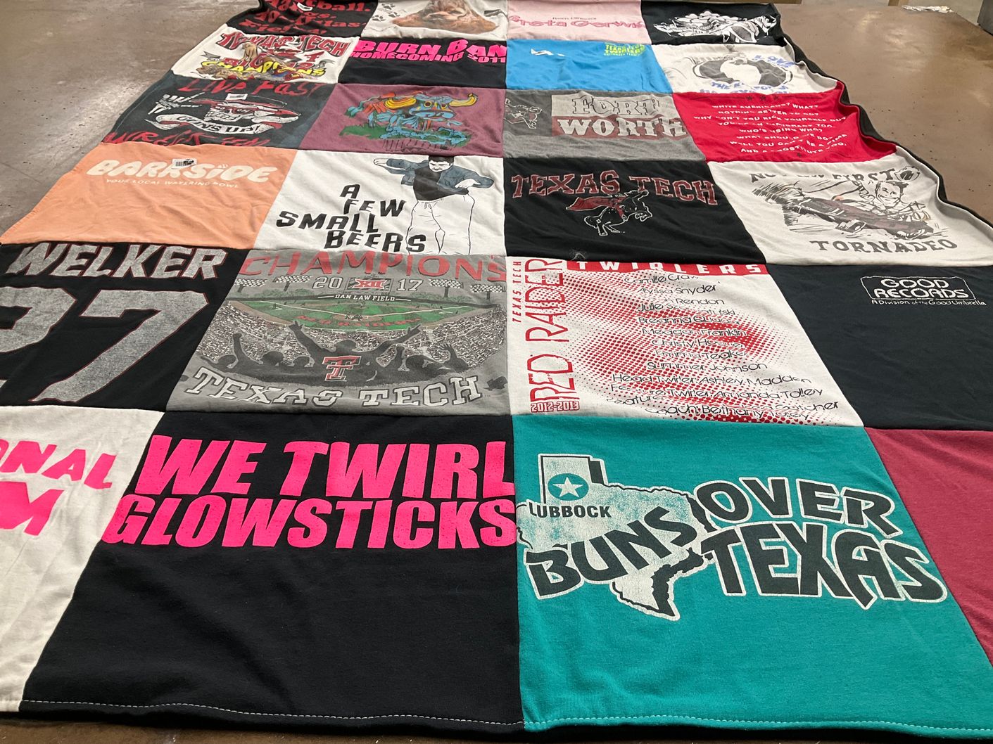 T-shirt quilt featuring texas tech red raiders by Emma from NY