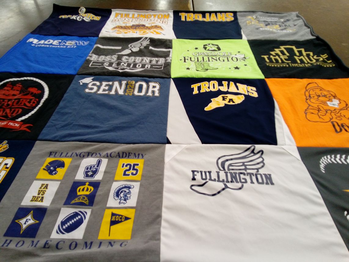 T-shirt quilt featuring fullington trojans by Michelle from GA