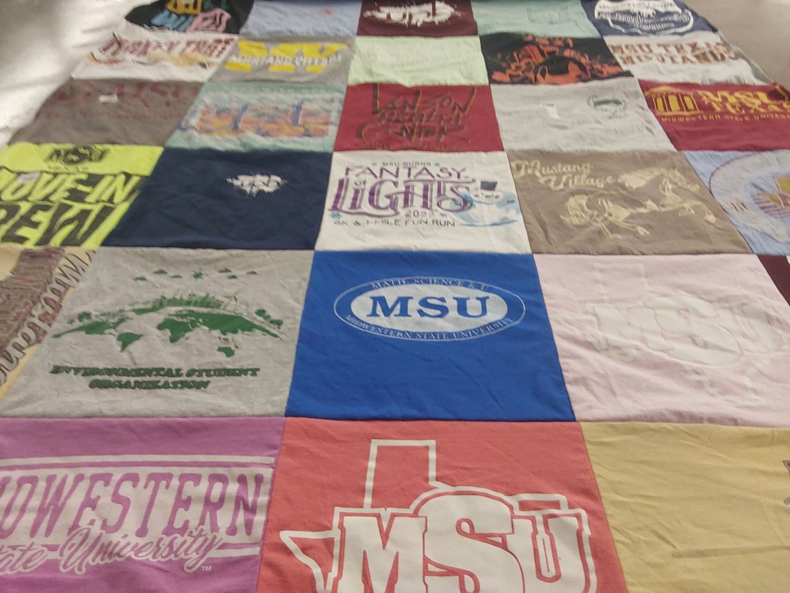 T-shirt quilt from midwestern state university, northwestern state university by Hannah from TX