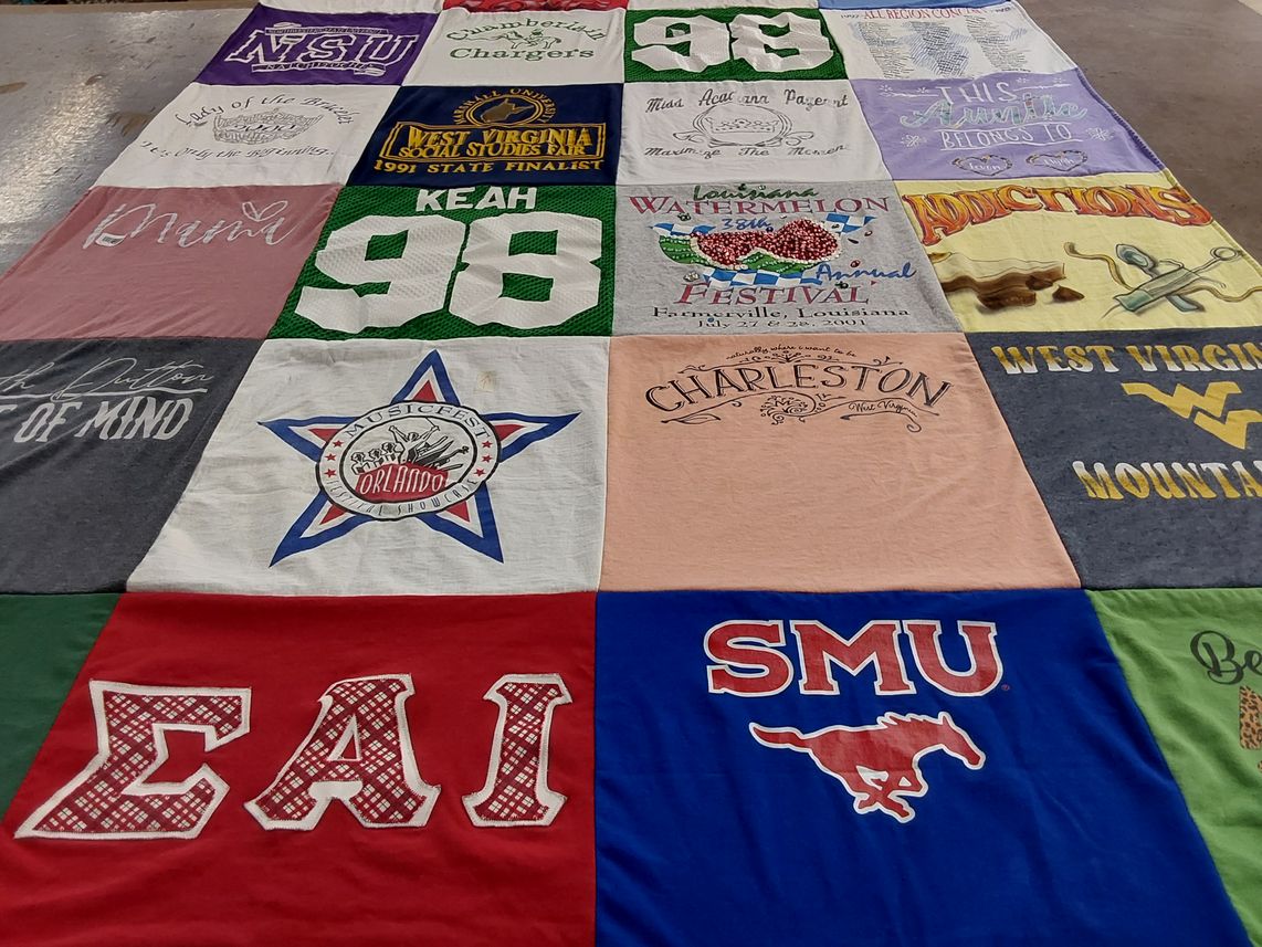 T-shirt quilt from nova southeastern university, southern methodist university by Nicole from TX