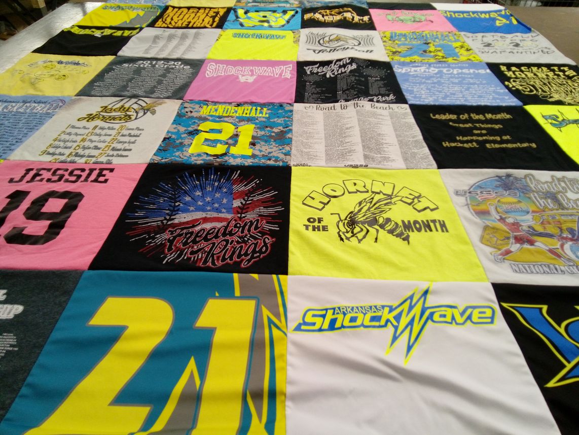 T-shirt quilt featuring arkansas shockwave by April from AR