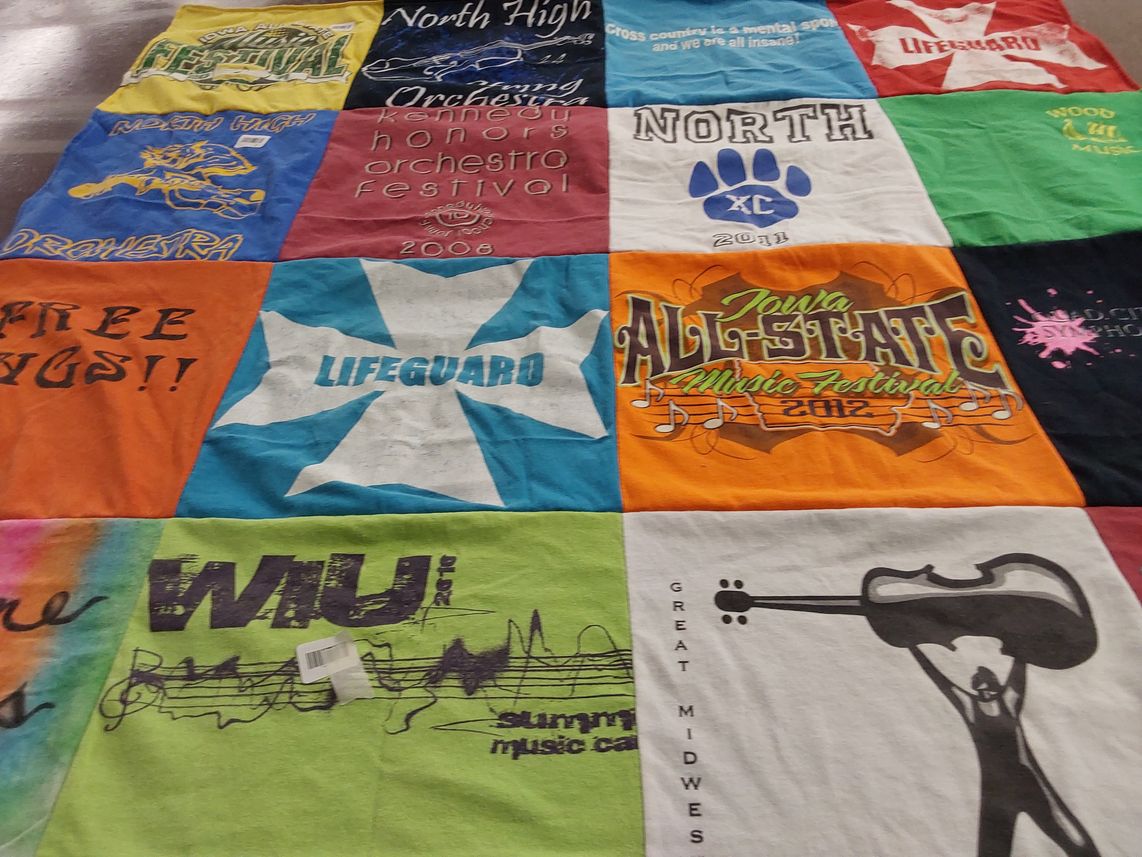 T-shirt quilt featuring cross country, north high school xc by Dawn from IA