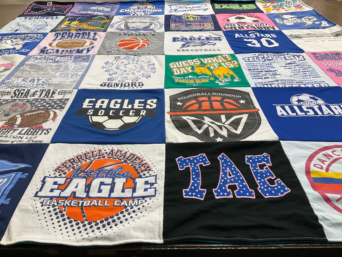T-shirt quilt featuring eagles basketball, eagles soccer by Anna from GA