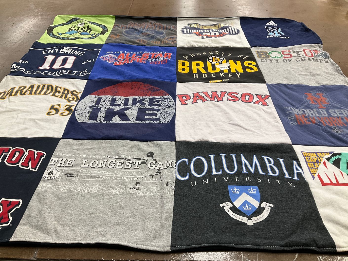 T-shirt quilt featuring boston red sox, pawsox by Eileen from RI