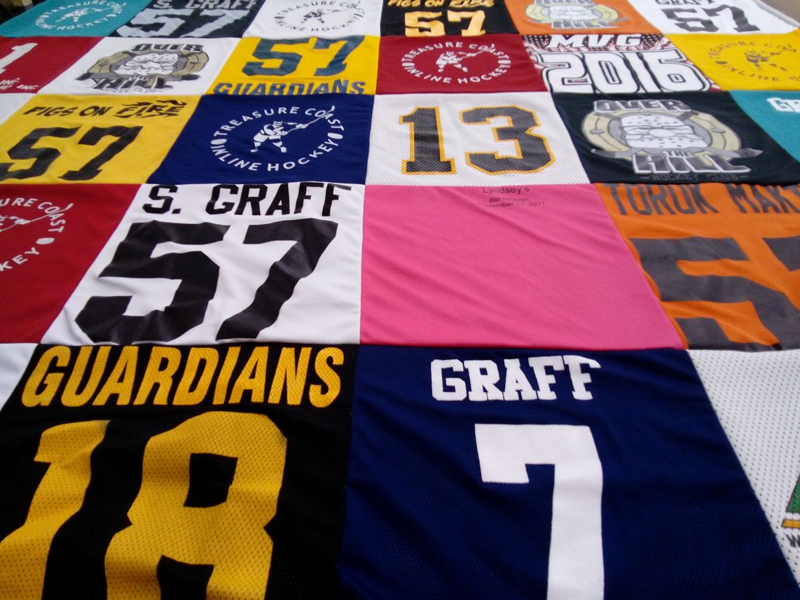 T-shirt quilt featuring guardians by Lisa from NC