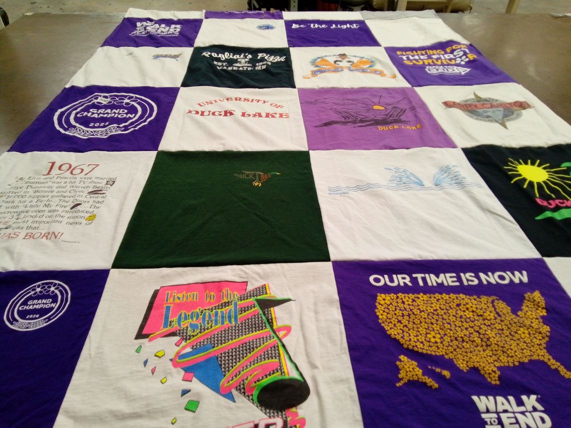 T-shirt quilt from university of duck lake by Larry from MN