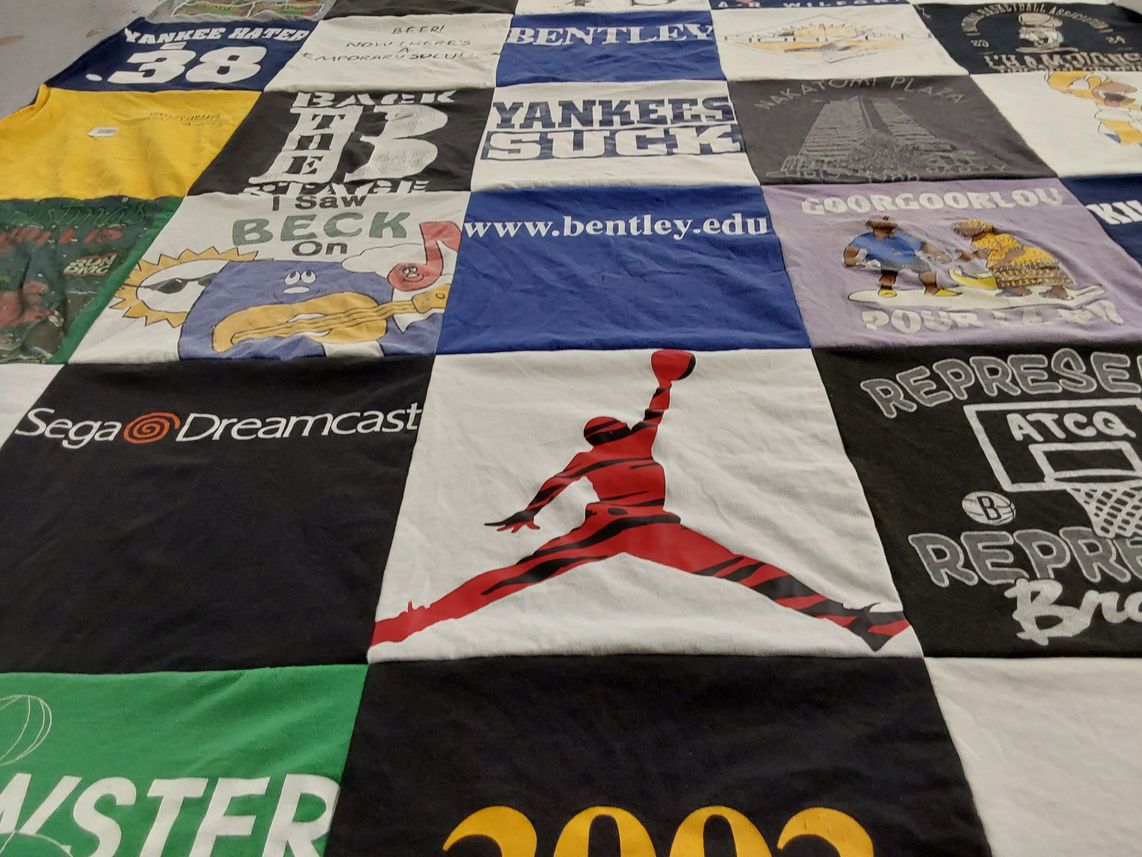 T-shirt quilt from bentley university by Sophie from NY