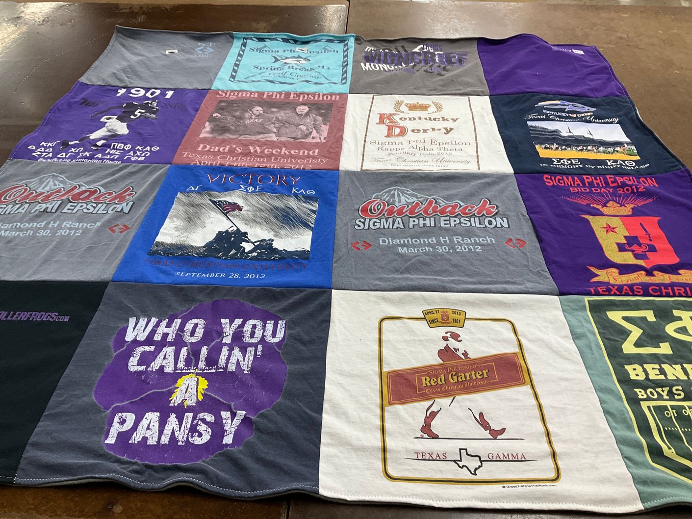 T-shirt quilt from texas christian university by Barbara from TX