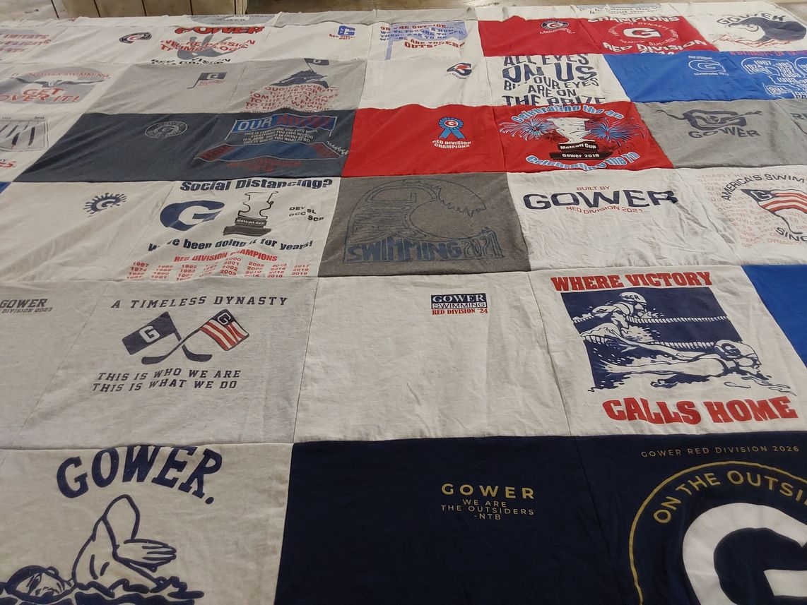 T-shirt quilt featuring gower swimming team by Kim from SC