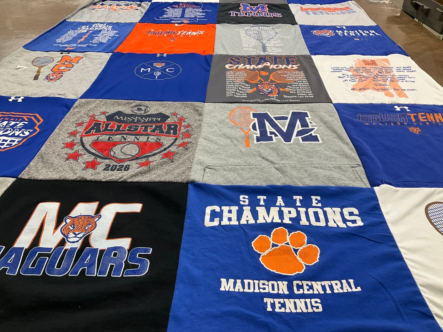 T-shirt quilt featuring madison central high school tennis by Natalie from MS