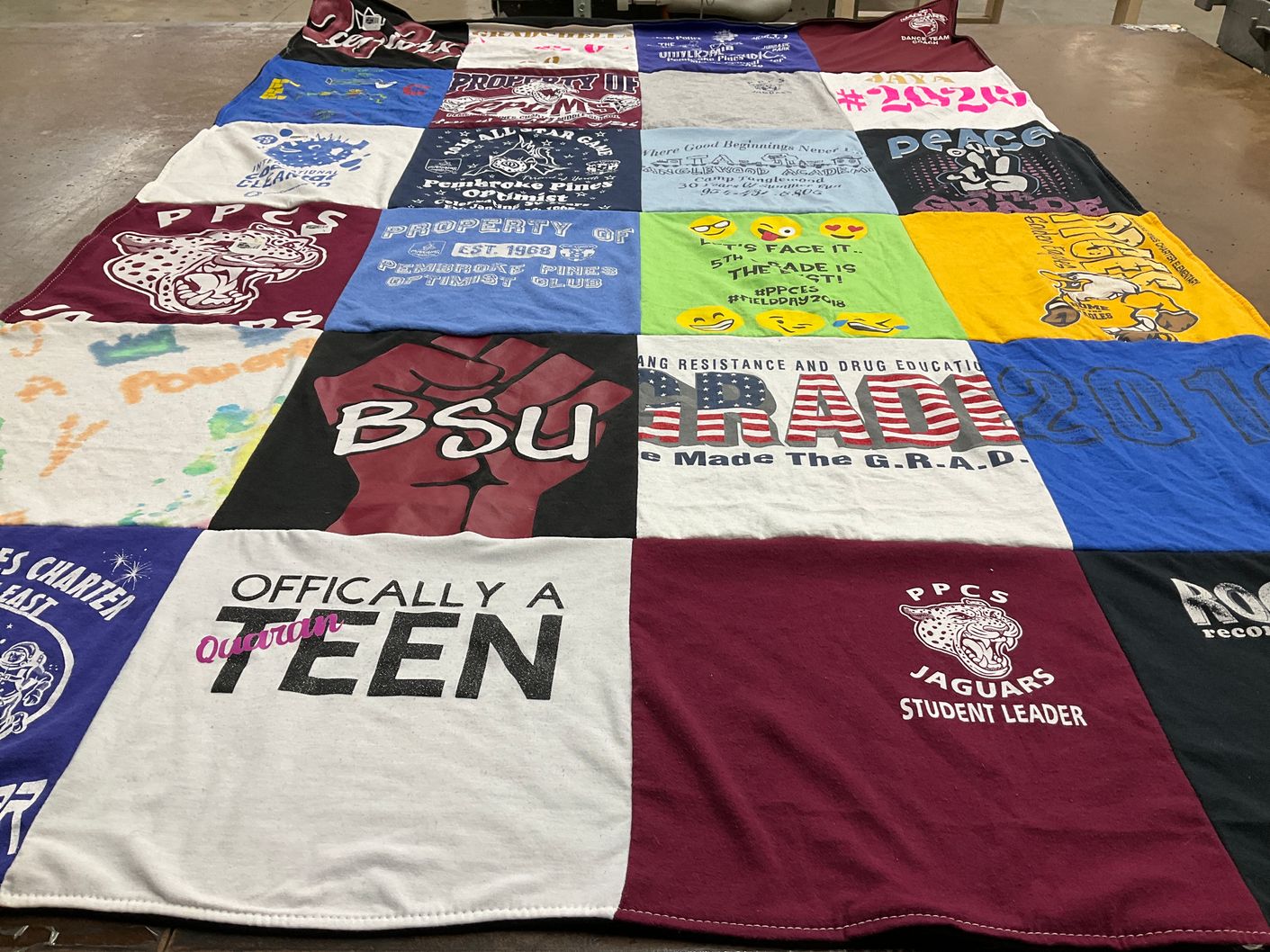 T-shirt quilt featuring ppcs jaguars by KEISHA from FL