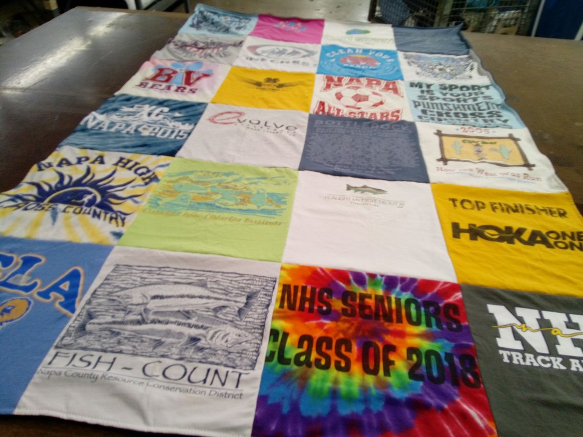 T-shirt quilt featuring napa allstars, napa high school track team by Lotte from CA