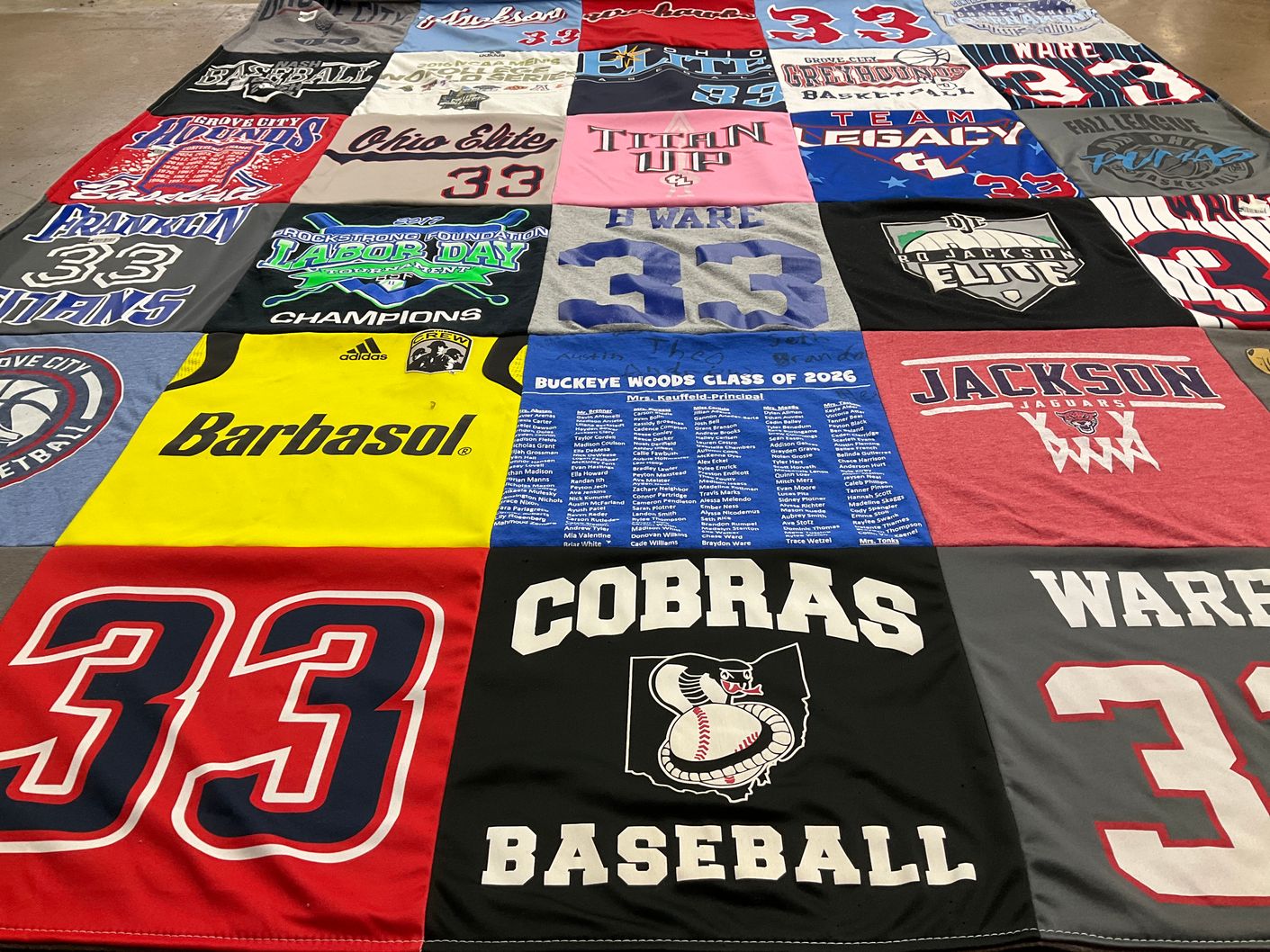 T-shirt quilt featuring grove city basketball, jackson jaguars by John from OH