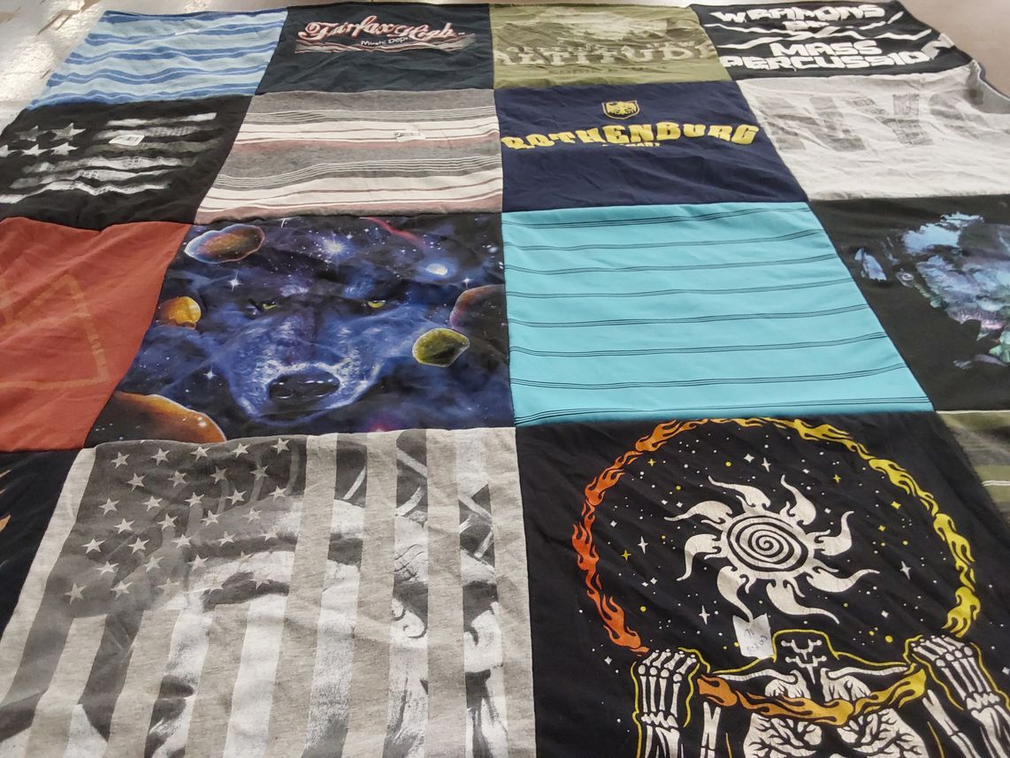 T-shirt quilt from portenburg university by Eydie from CO