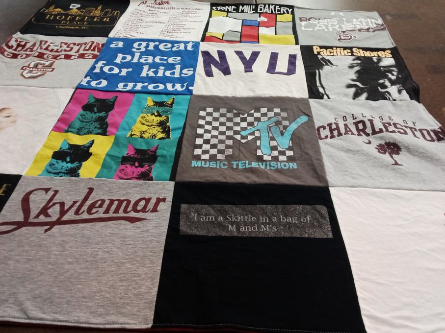 T-shirt quilt from college of charleston, new york university by robyn from MD
