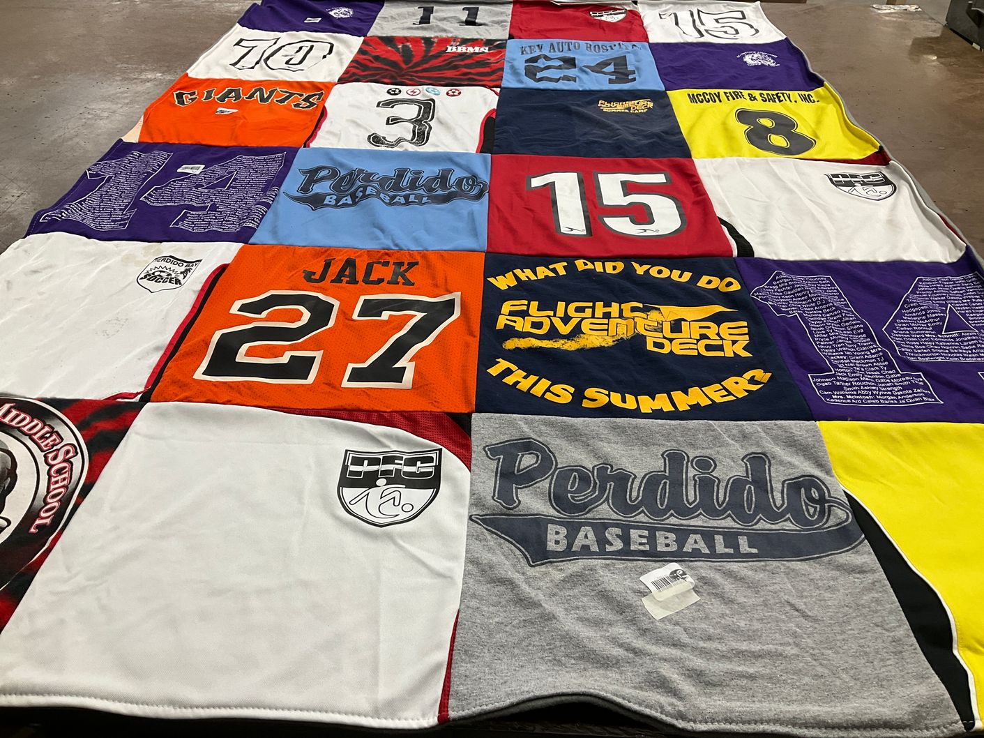 T-shirt quilt from perdido middle school by Sondra from FL