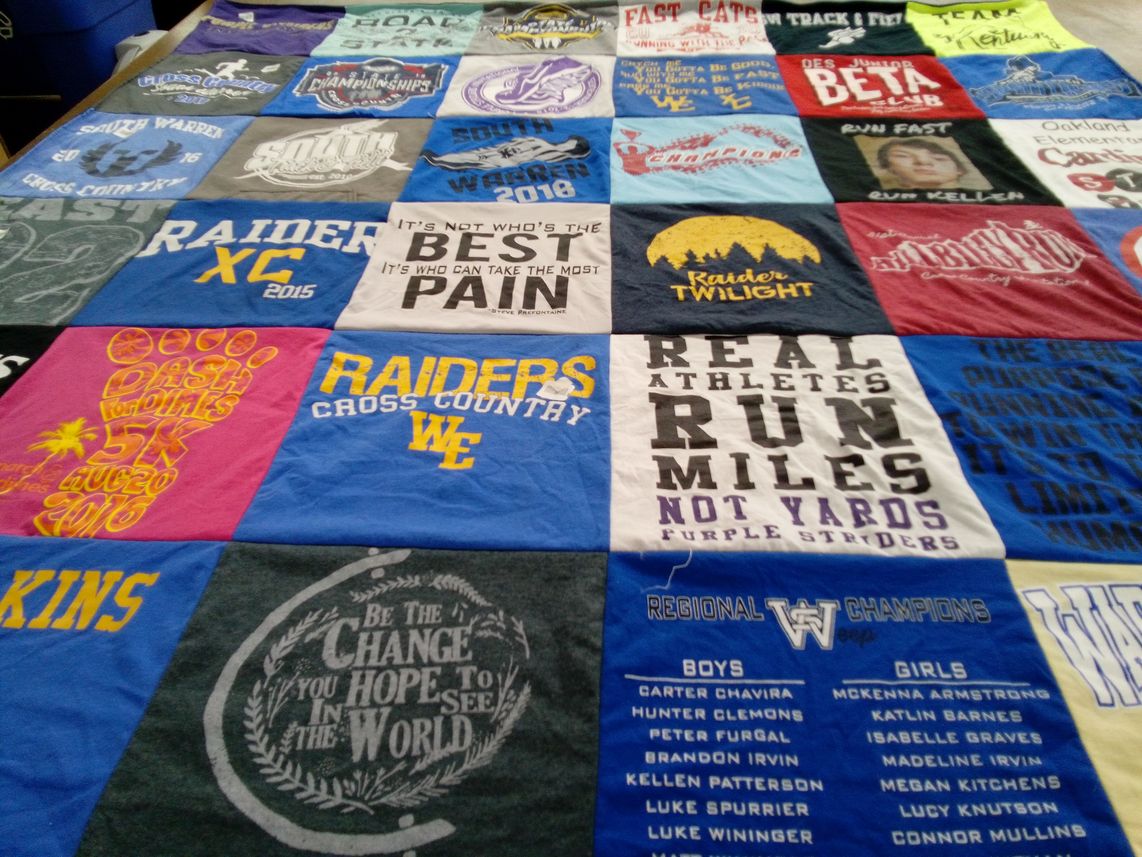 T-shirt quilt featuring raiders cross country by Matthew from LA
