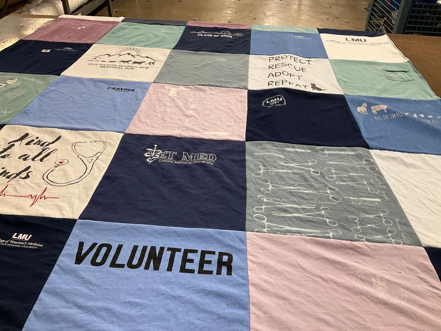 T-shirt quilt from lincoln memorial university by Morgan from NJ