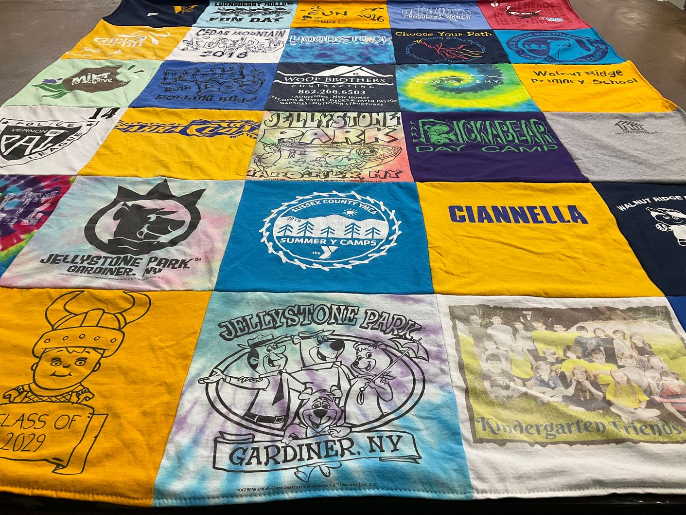 T-shirt quilt from walnut ridge primary school by Ellen from NJ