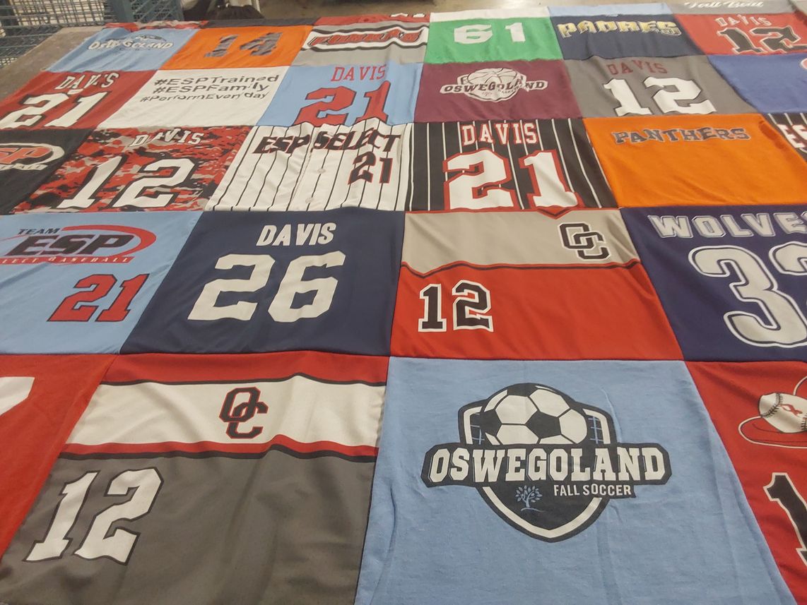 T-shirt quilt from oswego college by Lori from IL