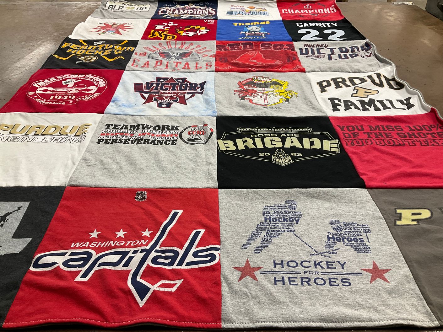 T-shirt quilt featuring washington capitals by Sandra from MD