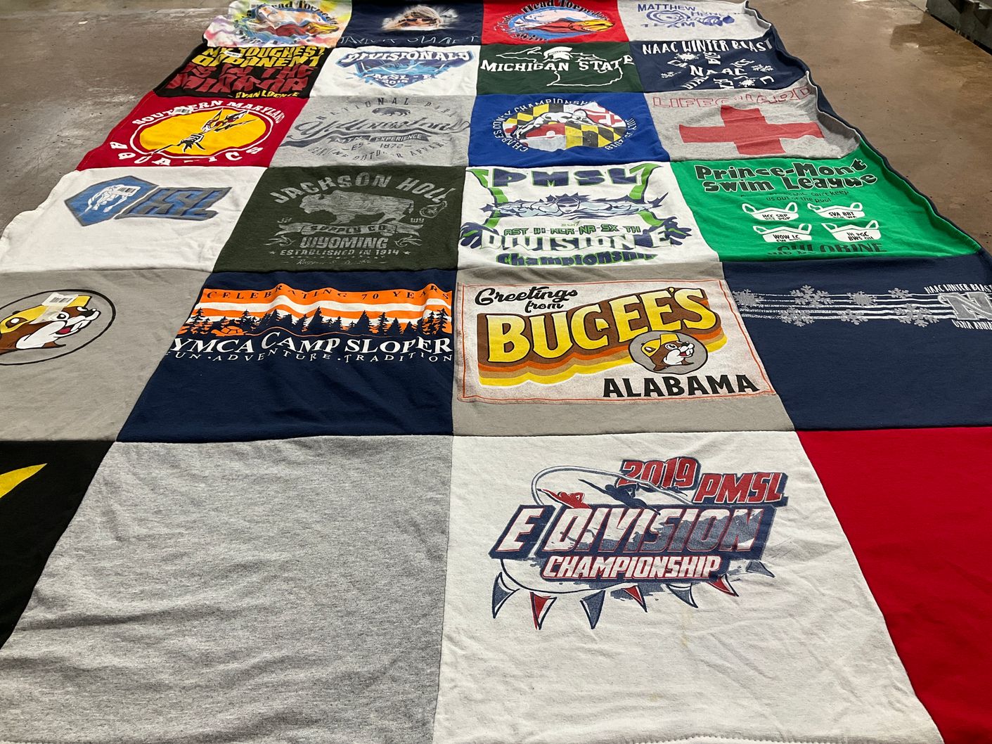 T-shirt quilt featuring pmsl by Sandra from MD