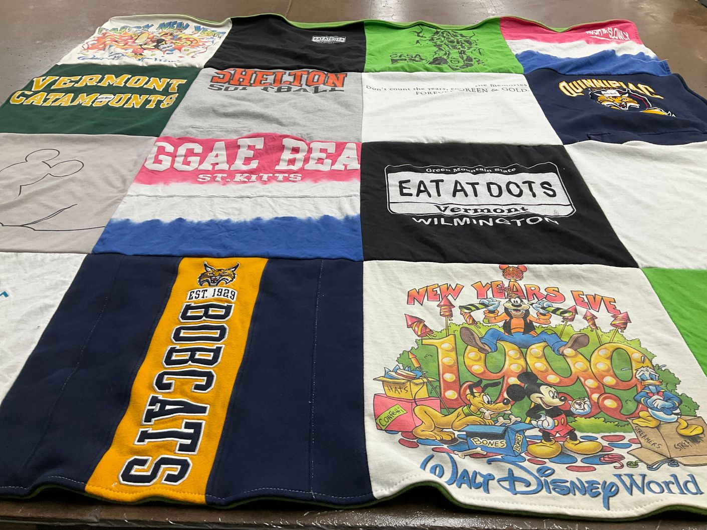 T-shirt quilt featuring quinnipiac bobcats by Jodi from CT
