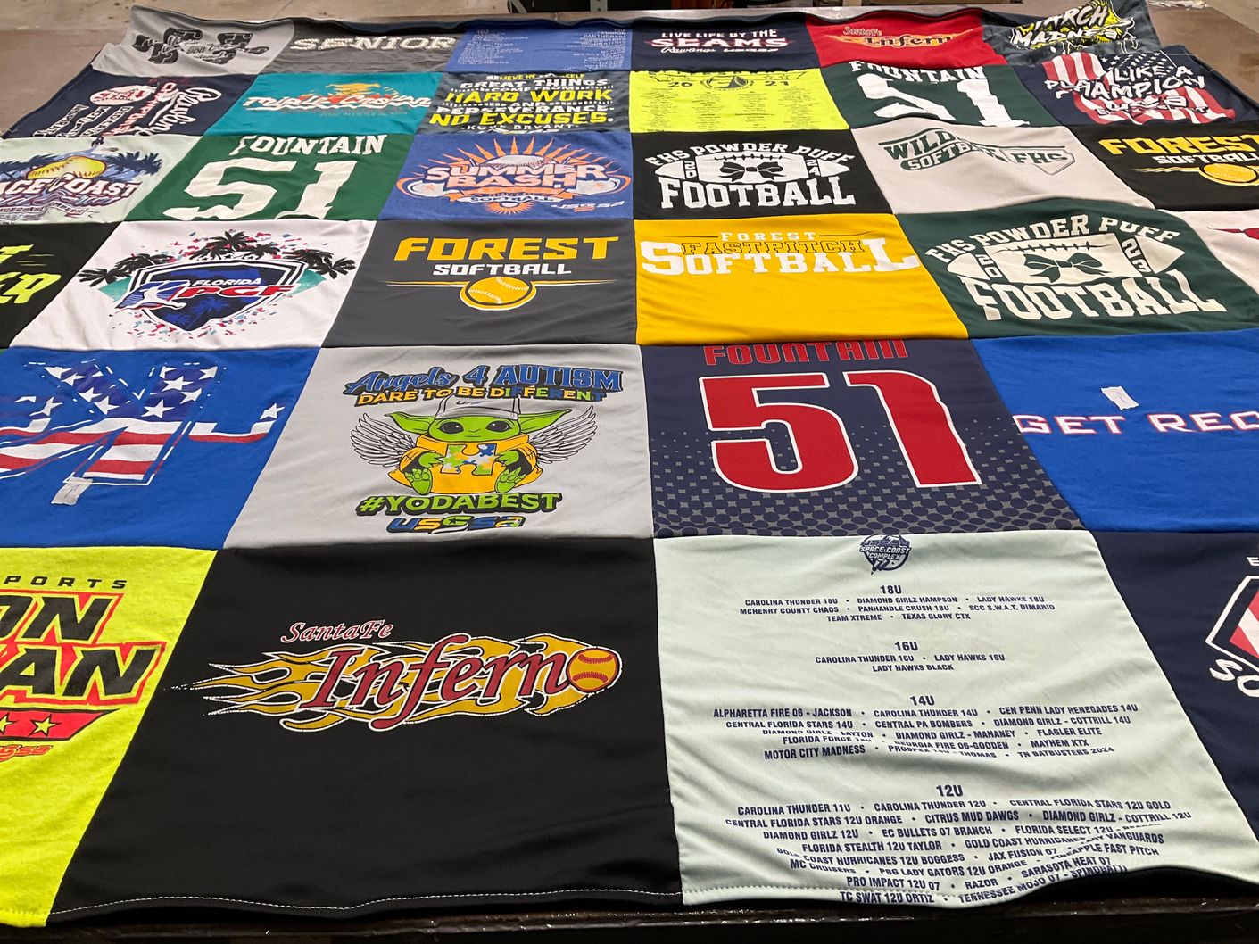 T-shirt quilt featuring carolina thunder 14u, carolina thunder 18u by Victoria from FL