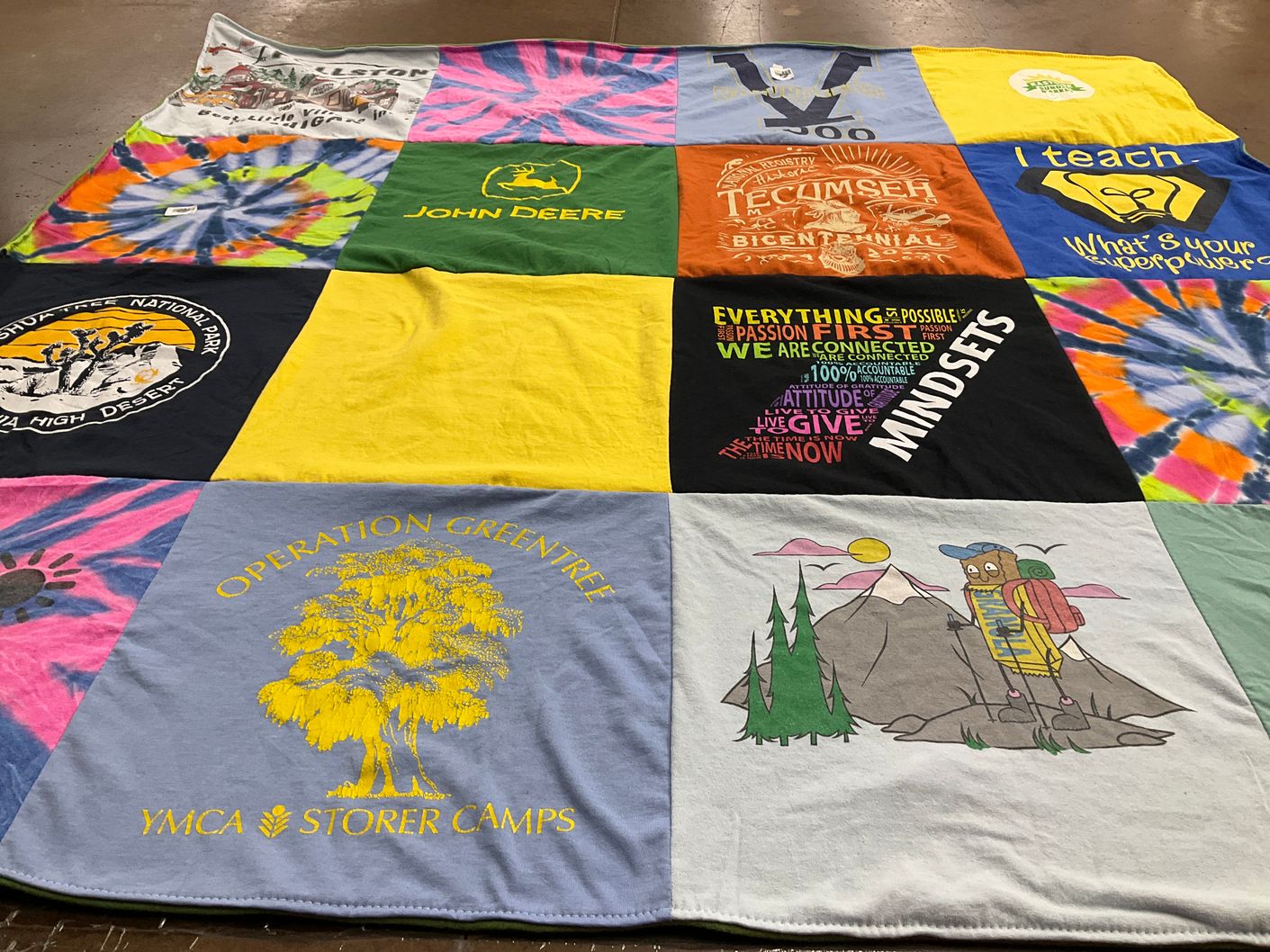T-shirt quilt with outdoor, education themes by Keith from GA