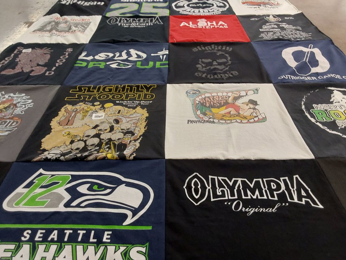 T-shirt quilt featuring seattle seahawks by Frances from WA