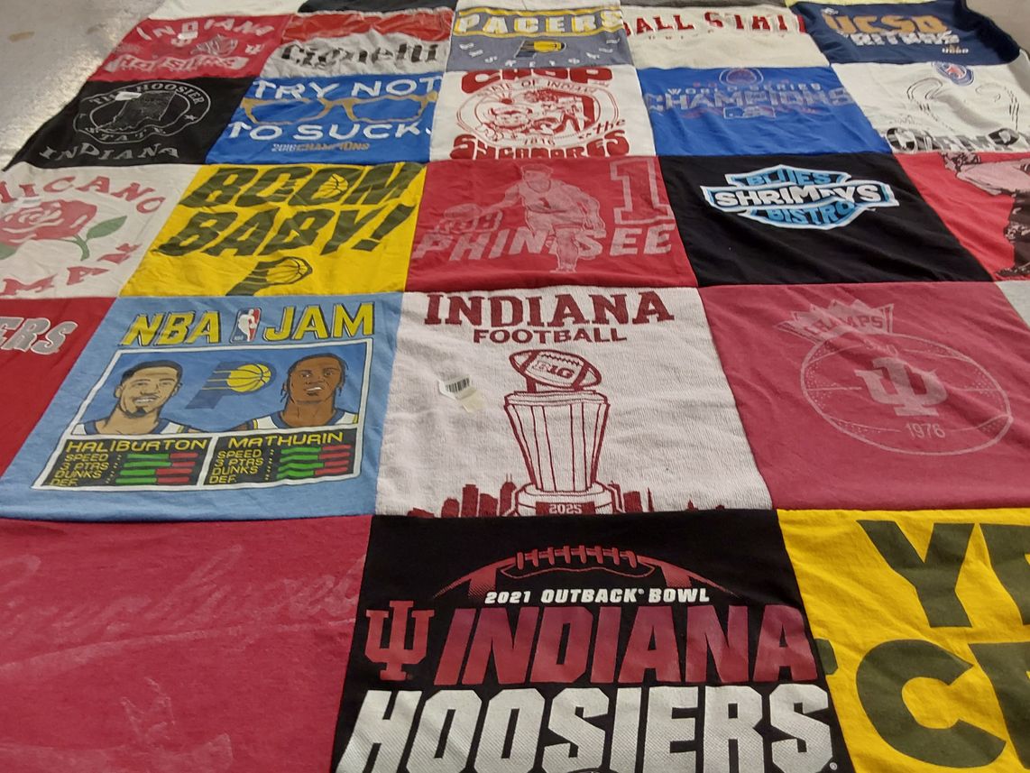 T-shirt quilt featuring indiana hoosiers, ball state university by David from IN