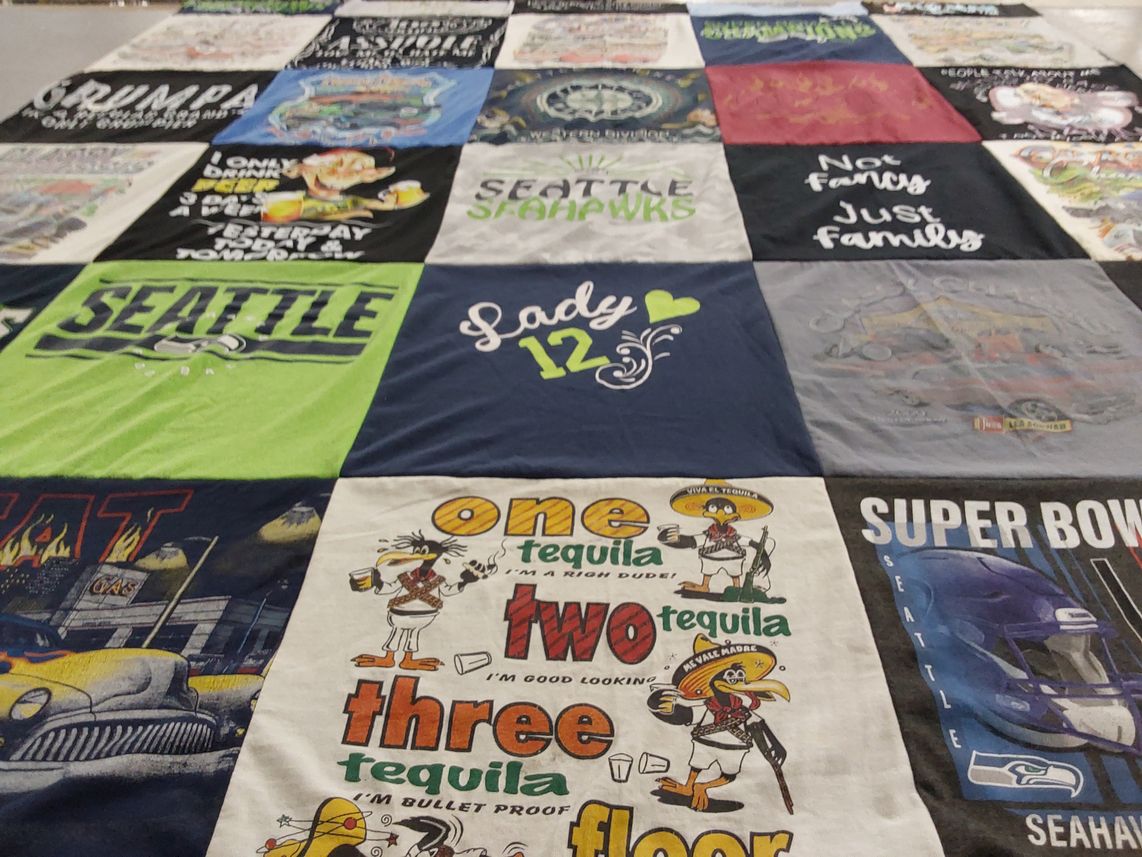 T-shirt quilt featuring seattle seahawks by Karen from MO