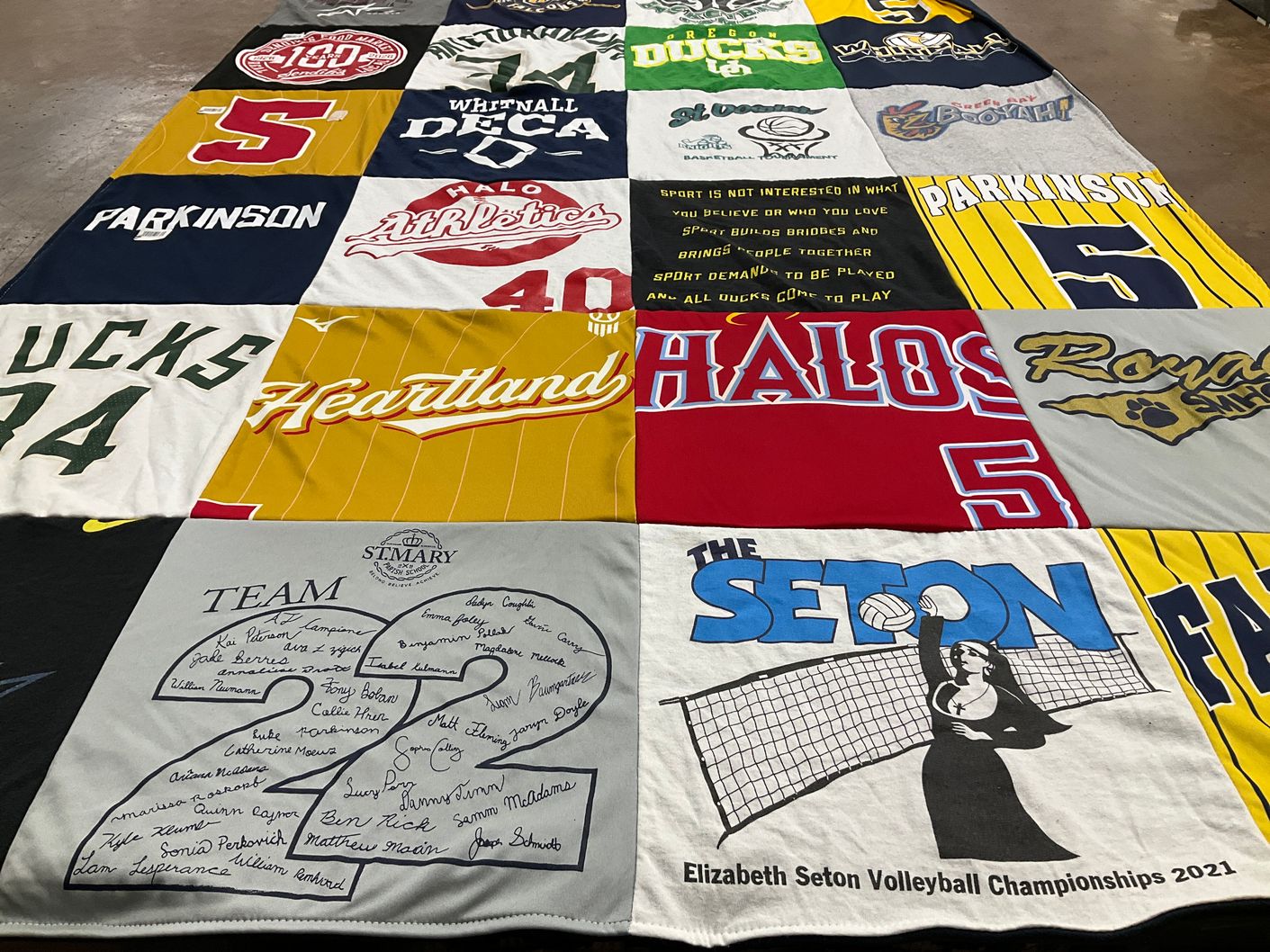 T-shirt quilt featuring ducks, heartland by Karen from WI