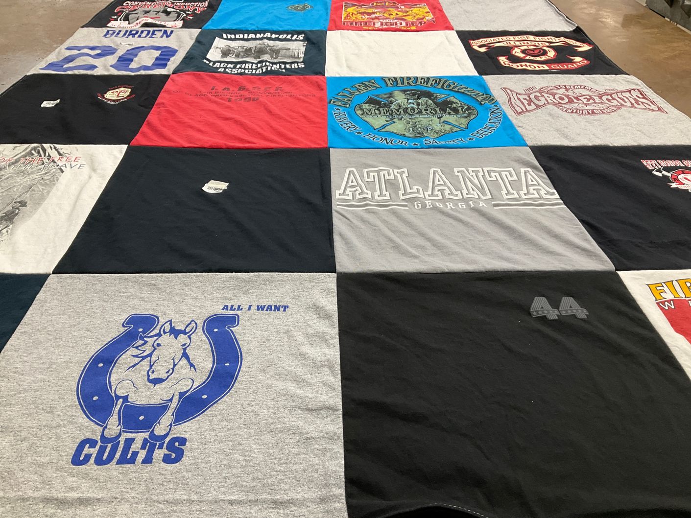 T-shirt quilt featuring indianapolis colts by Jacqueline from GA