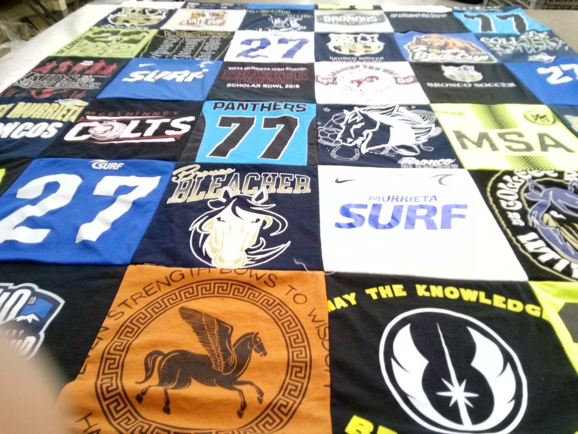 T-shirt quilt from murrieta valley high school by Deidre from CA