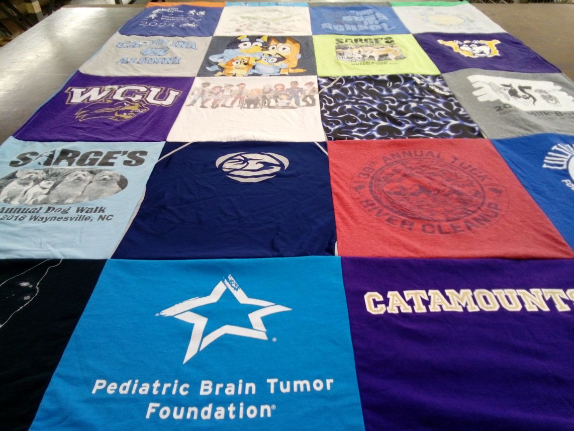 T-shirt quilt featuring catamounts by Jay from VA