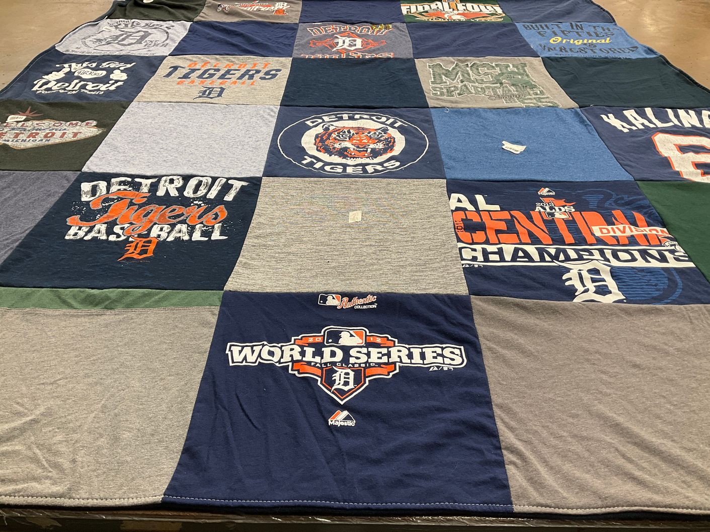 T-shirt quilt featuring detroit tigers by Patricia from MI